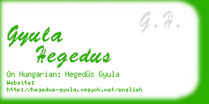 gyula hegedus business card
